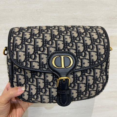 Dior 藍緹花布 中號Bobby包