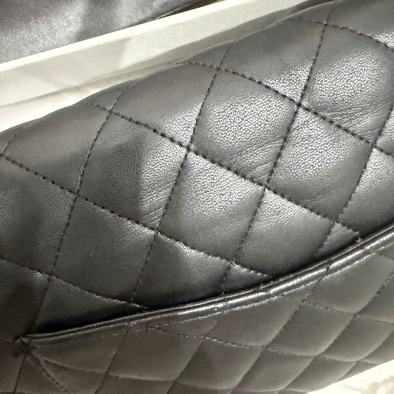 大全配🈶購證❤️ 香奈兒 #黑銀 #cf25 #羊皮 #中號 雙蓋雙鏈-26