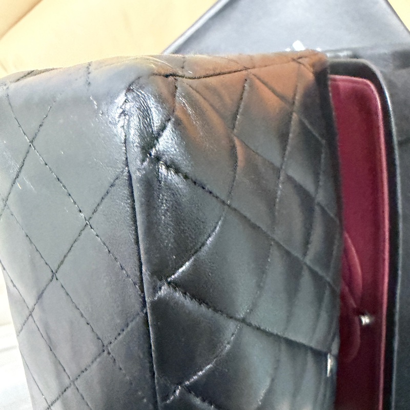 大全配🈶購證❤️ 香奈兒 #黑銀 #cf25 #羊皮 #中號 雙蓋雙鏈-35