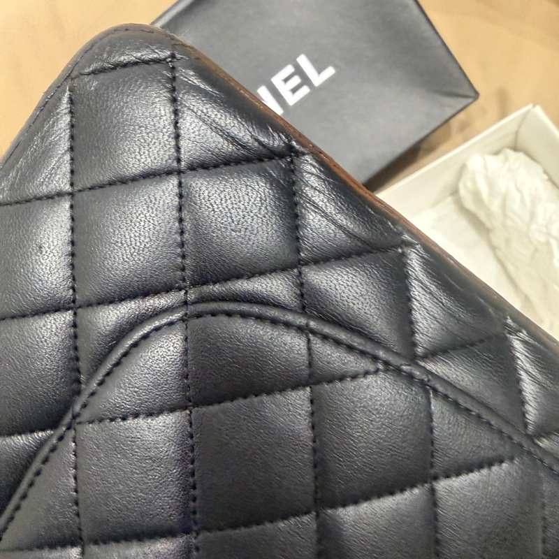 大全配🈶購證❤️ 香奈兒 #黑銀 #cf25 #羊皮 #中號 雙蓋雙鏈-39