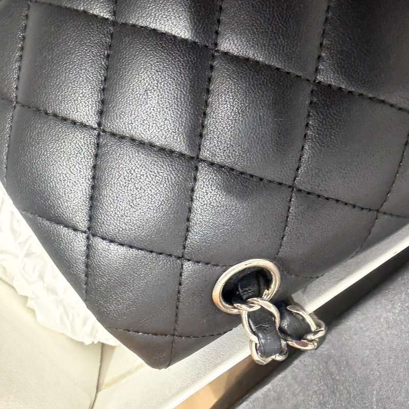 大全配🈶購證❤️ 香奈兒 #黑銀 #cf25 #羊皮 #中號 雙蓋雙鏈-42