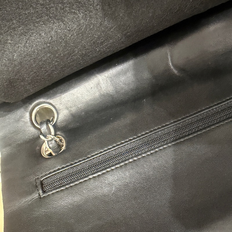 大全配🈶購證❤️ 香奈兒 #黑銀 #cf25 #羊皮 #中號 雙蓋雙鏈-49