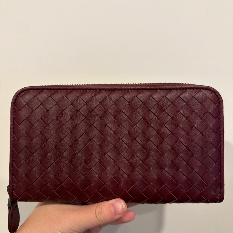Bottega Veneta 酒紅色長夾，全新-6