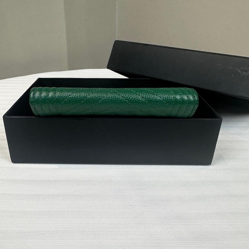 香奈兒/Chanel BOY 金扣深綠色短夾卡包錢包11x1x7.5cm-4