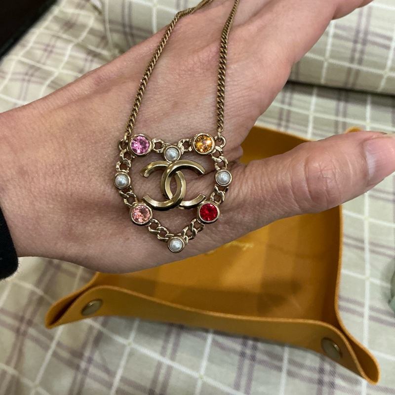 Chanel 復古金珍珠彩鑽項鍊-5