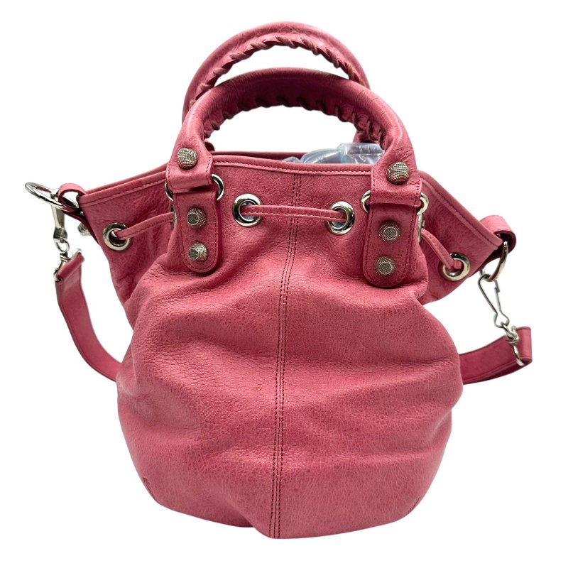 【美收精品】BALENCIAGA 粉色水桶機車包 C-69-1