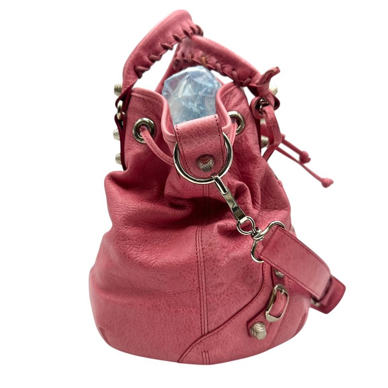 【美收精品】BALENCIAGA 粉色水桶機車包 C-69-2