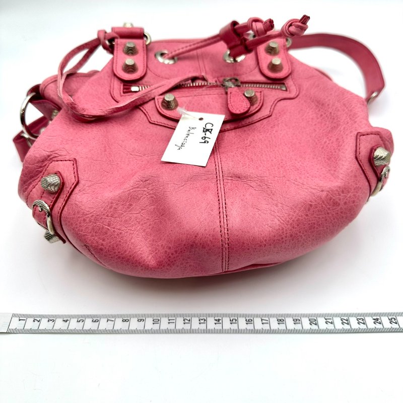 【美收精品】BALENCIAGA 粉色水桶機車包 C-69-11