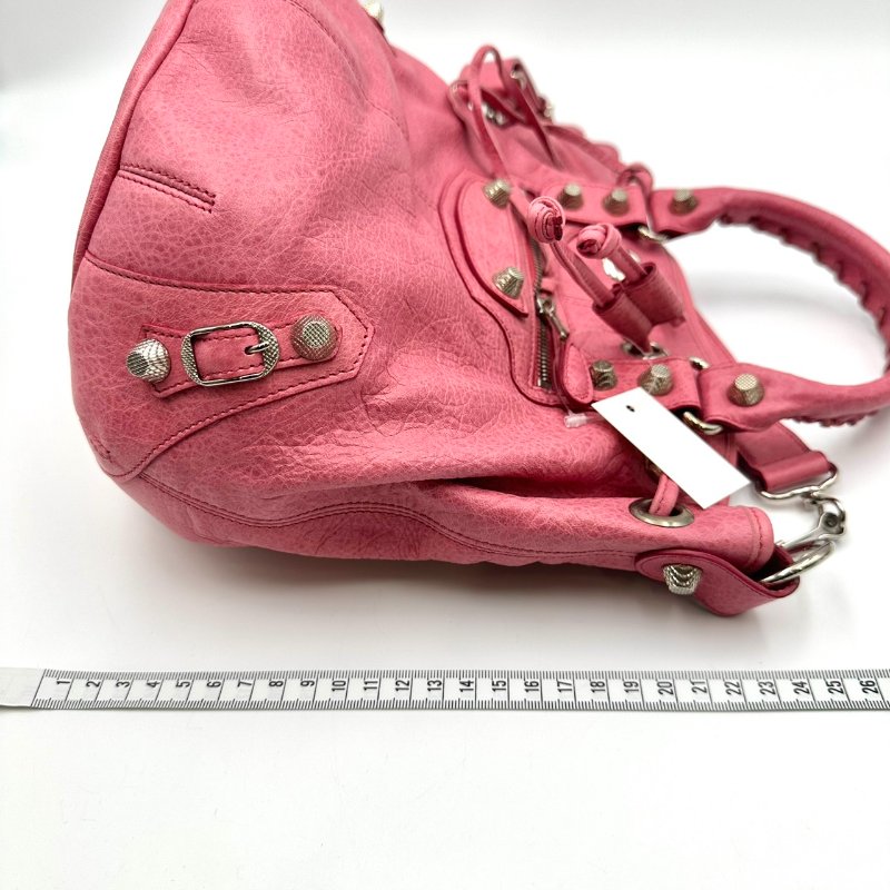 【美收精品】BALENCIAGA 粉色水桶機車包 C-69-12