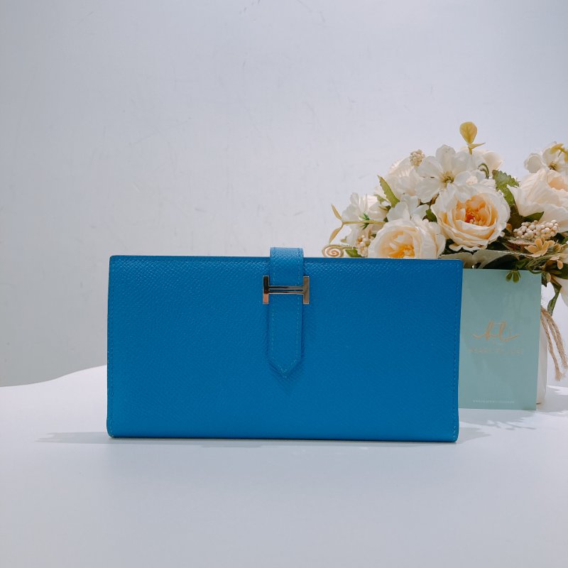 TW4612	Hermes 愛馬仕 長銀包 大海藍 Bearn Long Wallet Epsom Blue x PHW-0