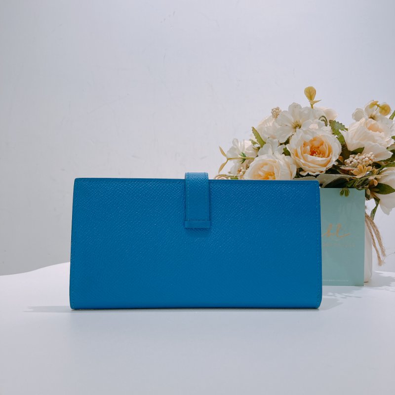TW4612	Hermes 愛馬仕 長銀包 大海藍 Bearn Long Wallet Epsom Blue x PHW-1