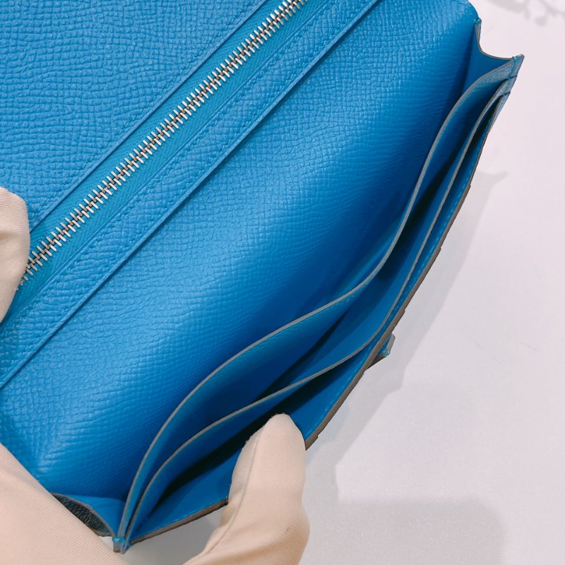 TW4612	Hermes 愛馬仕 長銀包 大海藍 Bearn Long Wallet Epsom Blue x PHW-13