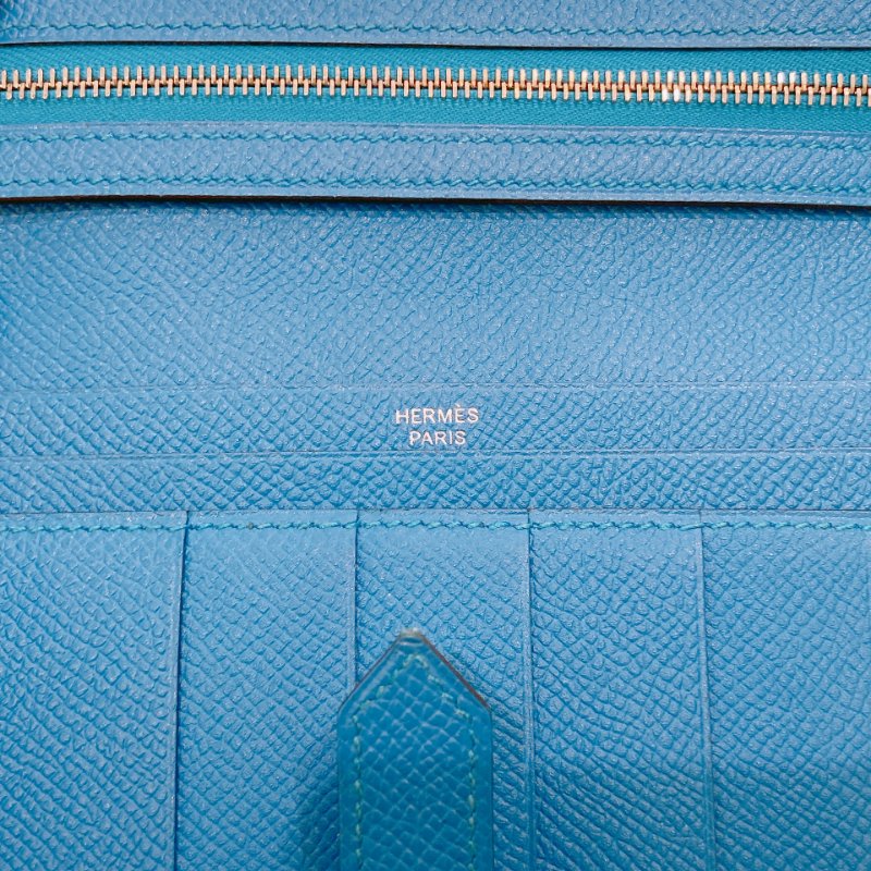 TW4612	Hermes 愛馬仕 長銀包 大海藍 Bearn Long Wallet Epsom Blue x PHW-14