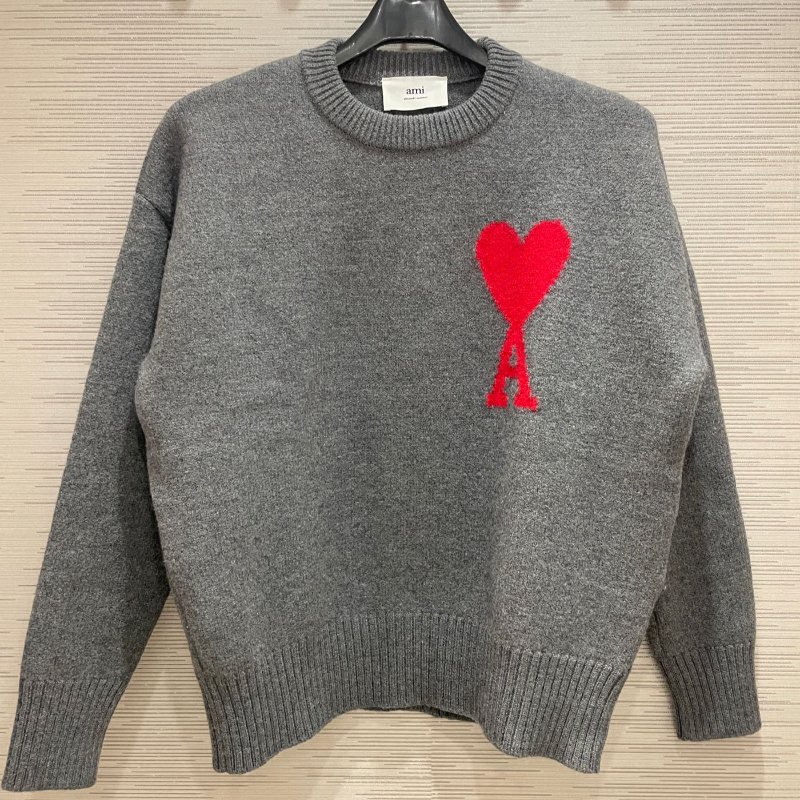 💎Han's house精品服飾💎AMI PARIS 愛心 刺繡 美利奴羊毛 毛衣-0