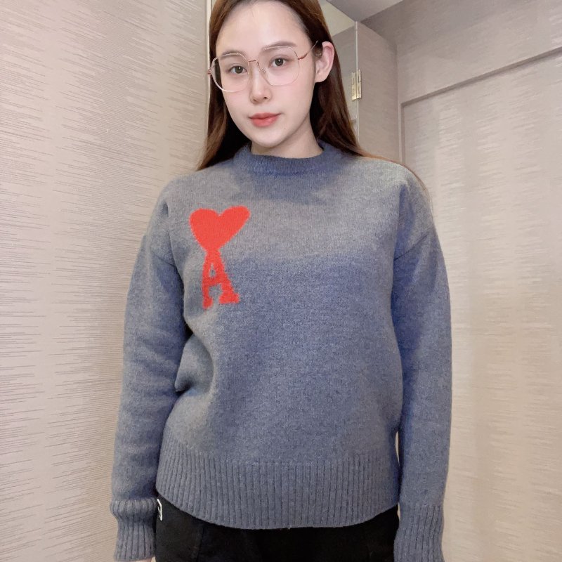 💎Han's house精品服飾💎AMI PARIS 愛心 刺繡 美利奴羊毛 毛衣-1