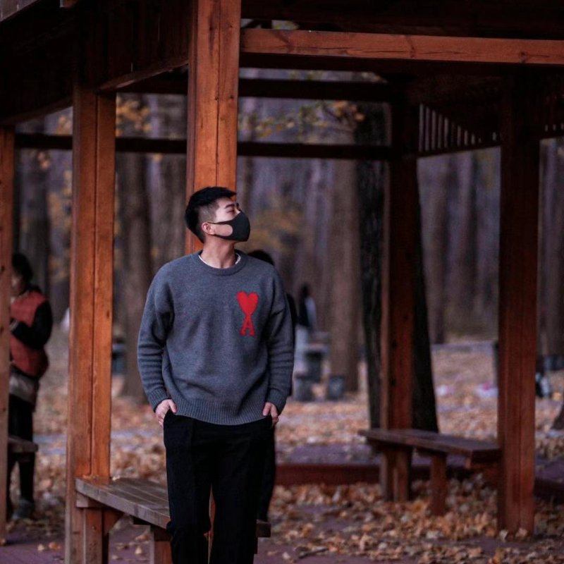 💎Han's house精品服飾💎AMI PARIS 愛心 刺繡 美利奴羊毛 毛衣-7