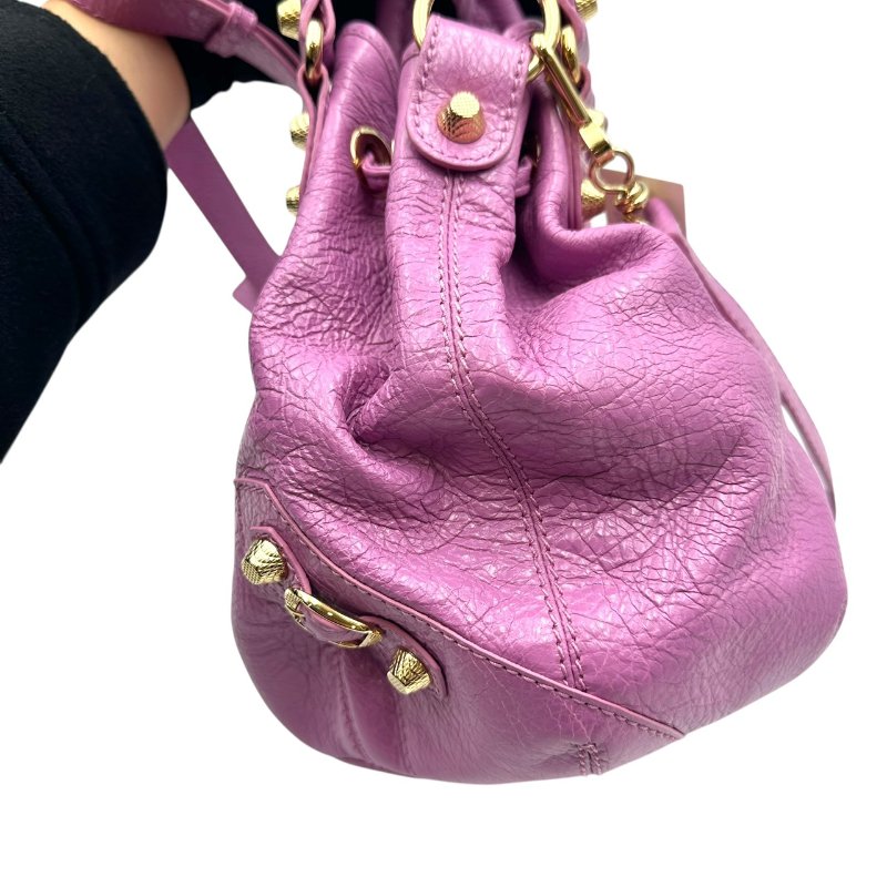 【美收精品】BALENCIAGA 紫色水桶機車包 C-69-3