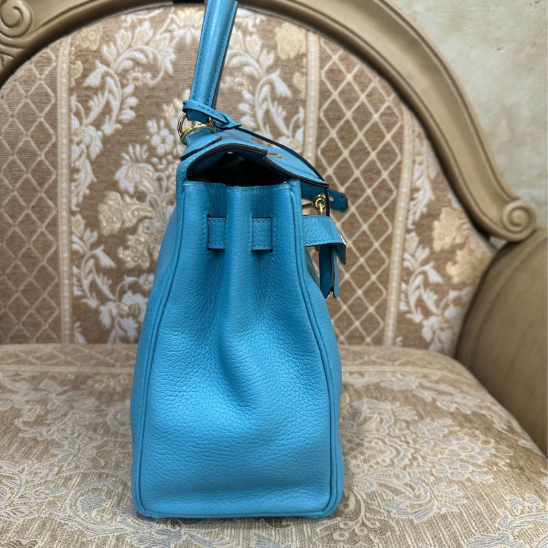 Hermes 3Z聖西爾藍T/C皮金釦凱莉28Kelly H024979-2