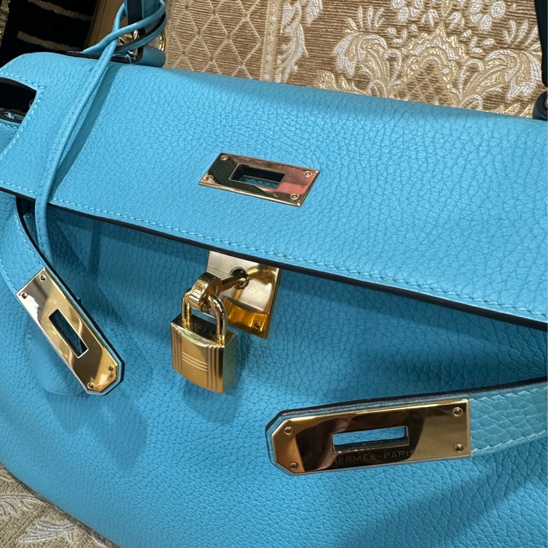 Hermes 3Z聖西爾藍T/C皮金釦凱莉28Kelly H024979-9