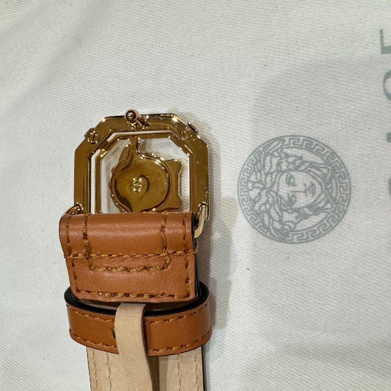 💎Han's house精品服飾💎 VERSACE 凡賽斯 女神頭 柔軟皮革 皮帶-4