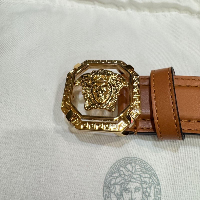 💎Han's house精品服飾💎 VERSACE 凡賽斯 女神頭 柔軟皮革 皮帶-5