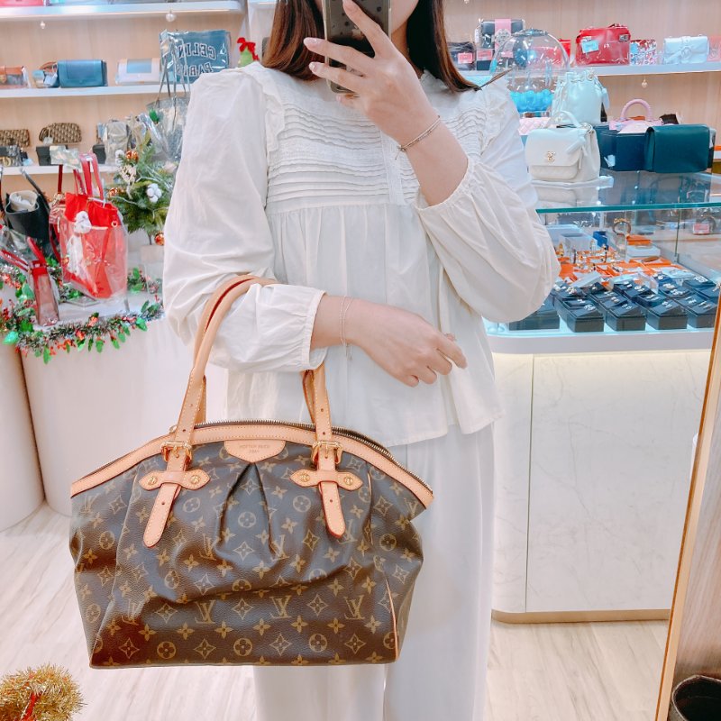 MS0417 Louis Vuitton路易威登老花餃子包大號 Tivoli GM Brown Monogram x GHW-1