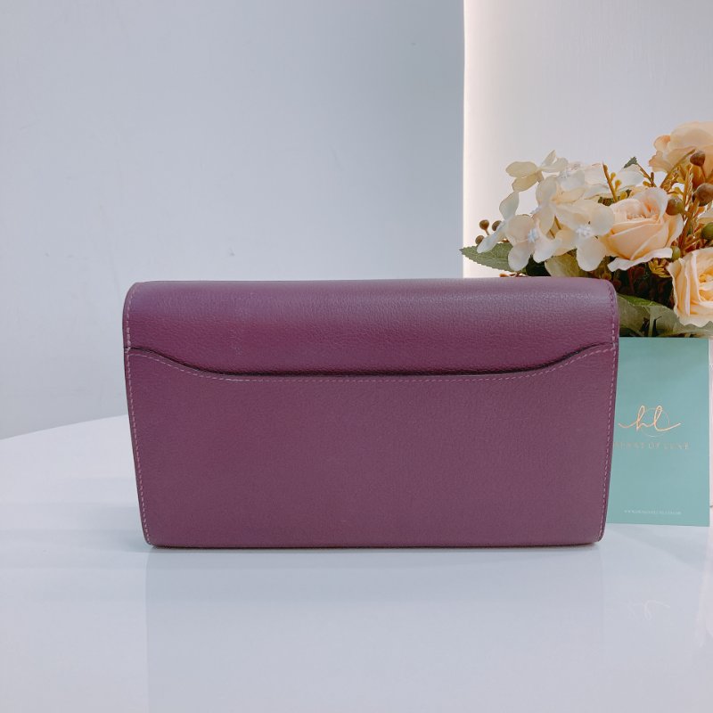 MS0418	Hermes 愛馬仕康康海葵紫錢包Constance To Go Wallet Evercolor P9 Anemone x PHW-2