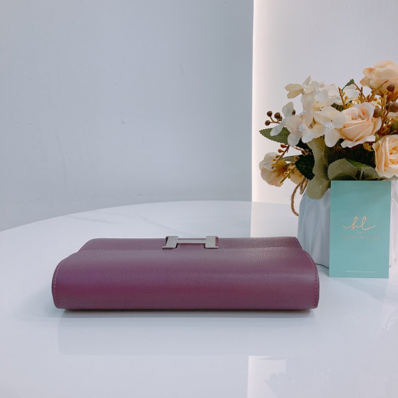 MS0418	Hermes 愛馬仕康康海葵紫錢包Constance To Go Wallet Evercolor P9 Anemone x PHW-4