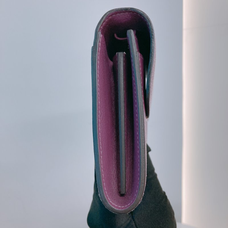 MS0418	Hermes 愛馬仕康康海葵紫錢包Constance To Go Wallet Evercolor P9 Anemone x PHW-6