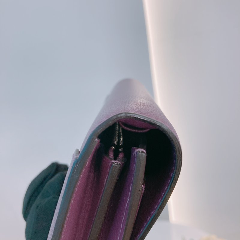 MS0418	Hermes 愛馬仕康康海葵紫錢包Constance To Go Wallet Evercolor P9 Anemone x PHW-10
