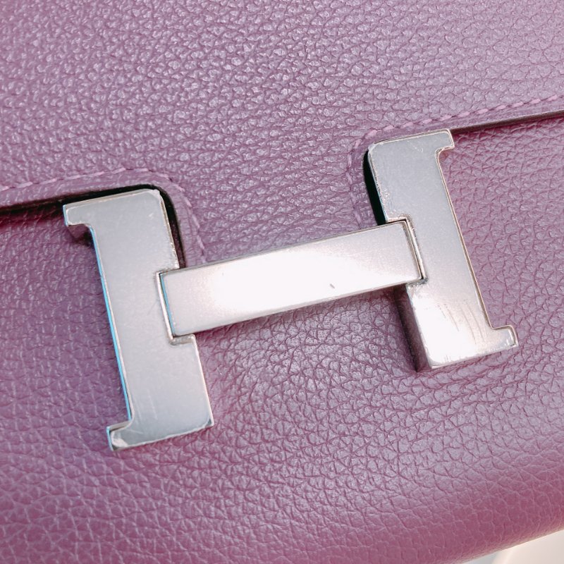 MS0418	Hermes 愛馬仕康康海葵紫錢包Constance To Go Wallet Evercolor P9 Anemone x PHW-11