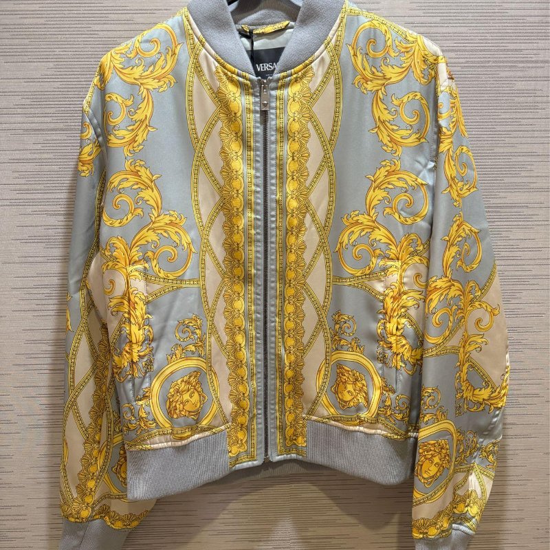 💎Han's house精品服飾💎VERSACE 凡賽斯 女神頭 頂級黑牌 巴洛克 飛行員 外套-0