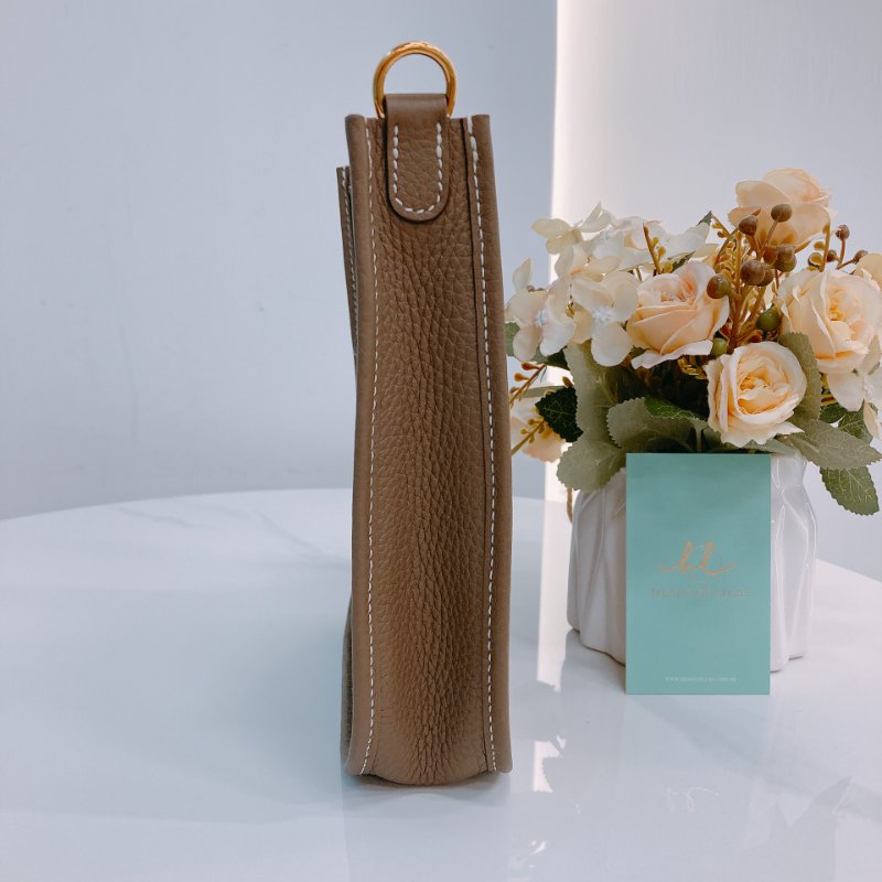 MS0419	Hermes 愛馬仕迷你斜挎包伊芙琳包大象灰金扣Mini Evelyne TC 18 Etoupe x GHW-3