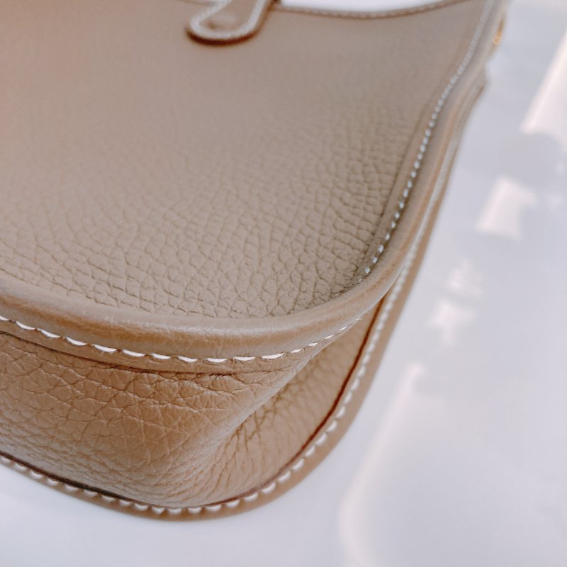 MS0419	Hermes 愛馬仕迷你斜挎包伊芙琳包大象灰金扣Mini Evelyne TC 18 Etoupe x GHW-7