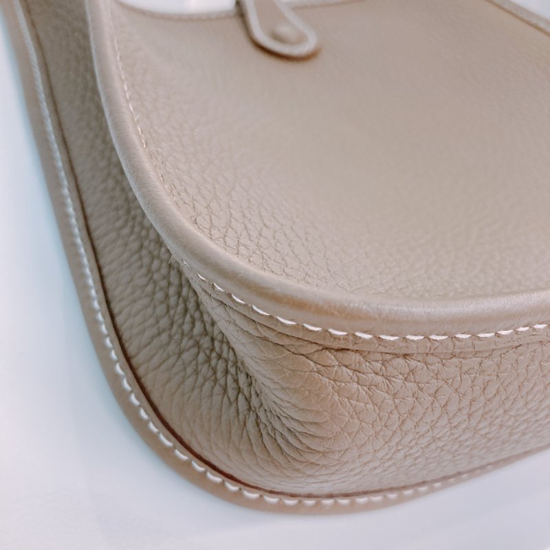 MS0419	Hermes 愛馬仕迷你斜挎包伊芙琳包大象灰金扣Mini Evelyne TC 18 Etoupe x GHW-8