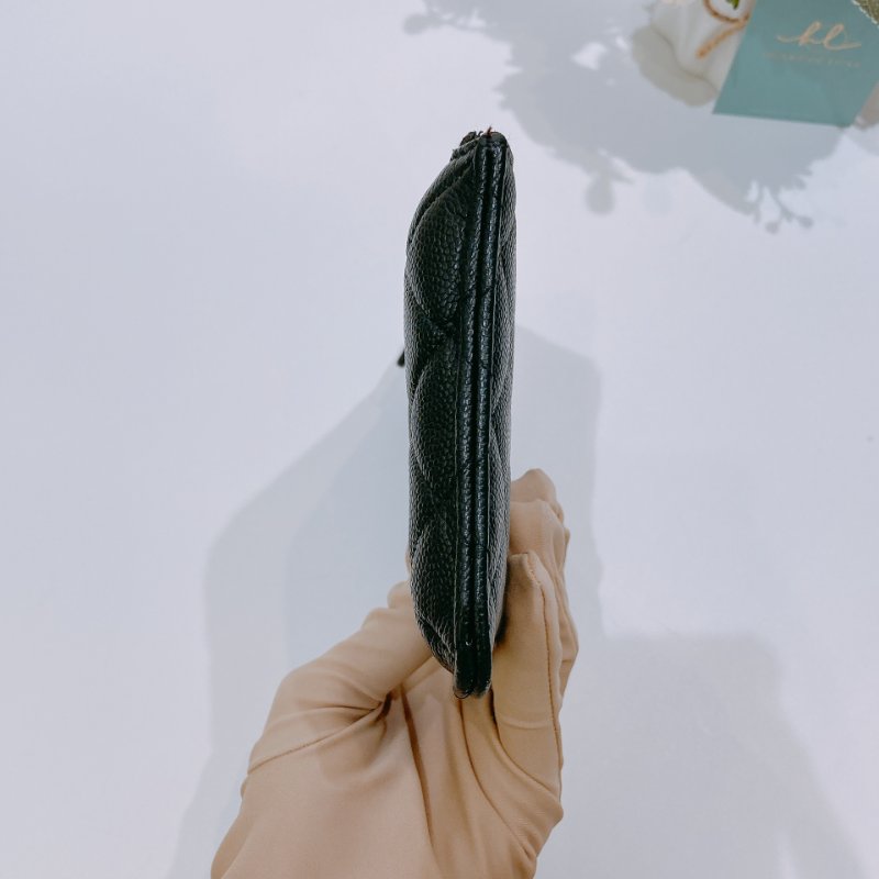 TW4610 Chanel 香奈兒 拉鏈長款卡包 魚子醬 黑色 Zipper Phone Pouch Caviar Black x GHW-4
