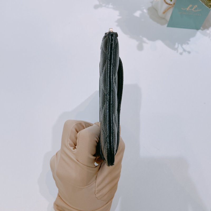 TW4610 Chanel 香奈兒 拉鏈長款卡包 魚子醬 黑色 Zipper Phone Pouch Caviar Black x GHW-5