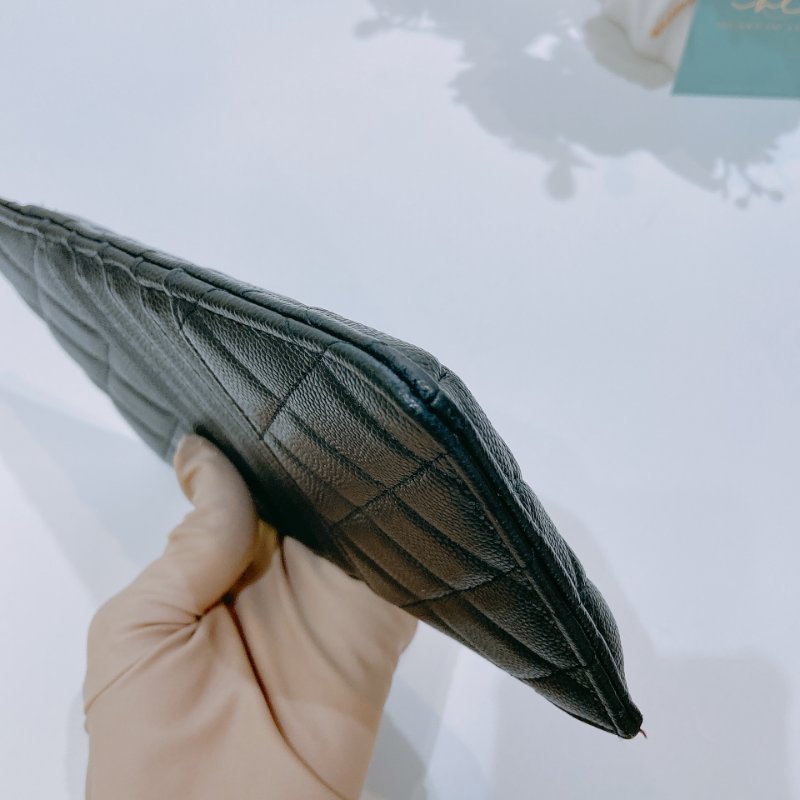 TW4610 Chanel 香奈兒 拉鏈長款卡包 魚子醬 黑色 Zipper Phone Pouch Caviar Black x GHW-8