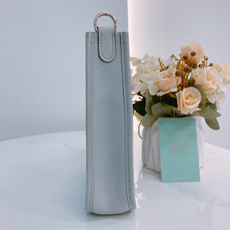 MS0420	Hermes 愛馬仕迷你斜挎包伊芙琳包聖杯藍銀扣Mini Evelyne TC 08 Bleu Pale x PHW-3