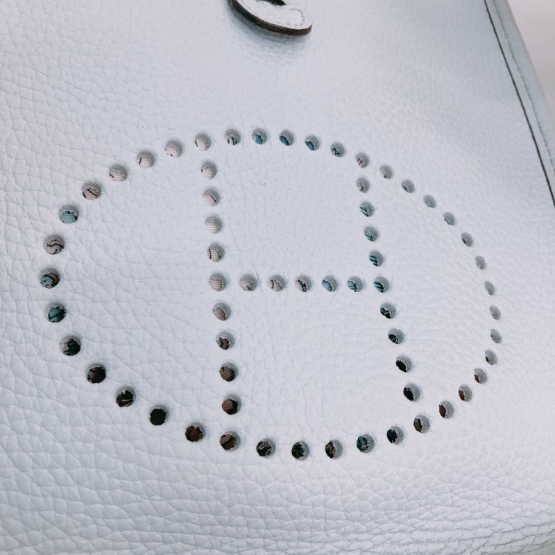 MS0420	Hermes 愛馬仕迷你斜挎包伊芙琳包聖杯藍銀扣Mini Evelyne TC 08 Bleu Pale x PHW-7