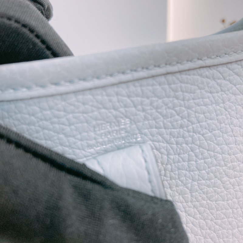 MS0420	Hermes 愛馬仕迷你斜挎包伊芙琳包聖杯藍銀扣Mini Evelyne TC 08 Bleu Pale x PHW-12