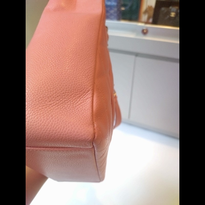 Chanel 金鍊粉荔枝皮小號豆腐包 tote bag-10