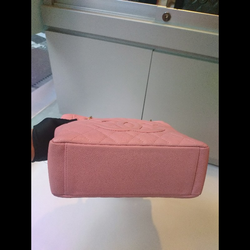 Chanel 金鍊粉荔枝皮小號豆腐包 tote bag-12