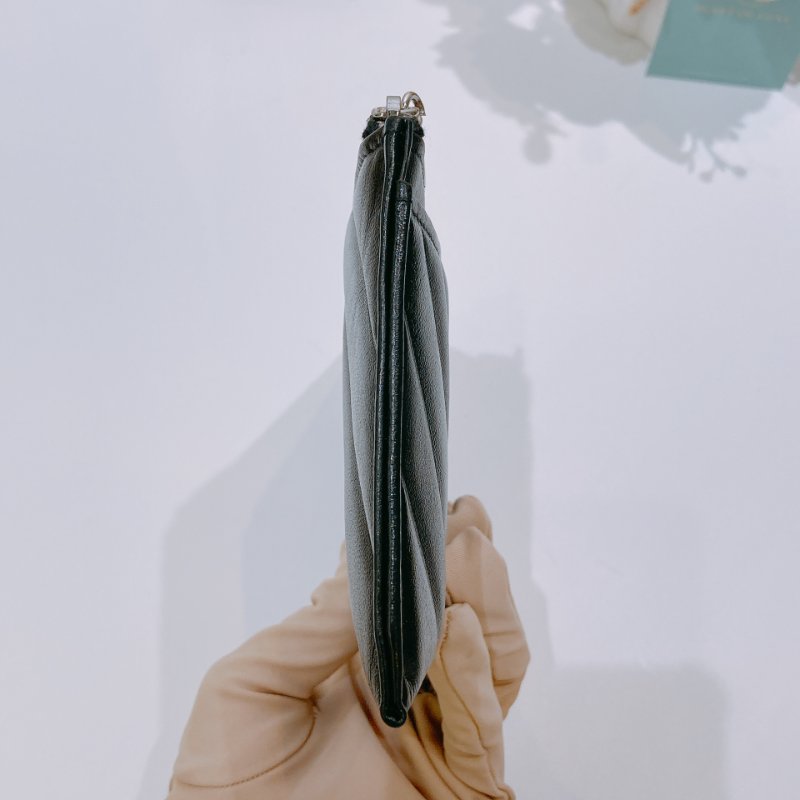 TW4611 Chanel 香奈兒 拉鏈長款卡包 黑色 Zipper Pouch Lambskin Black x PHW-3