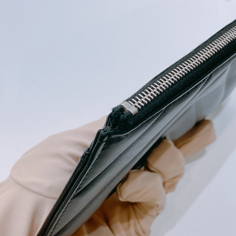 TW4611 Chanel 香奈兒 拉鏈長款卡包 黑色 Zipper Pouch Lambskin Black x PHW-9