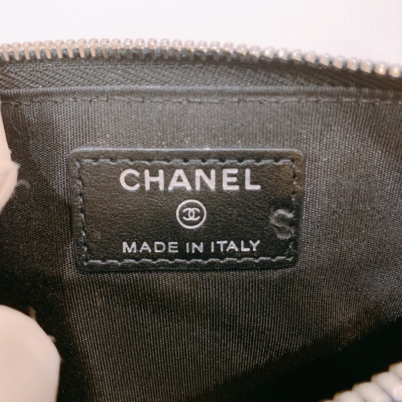TW4611 Chanel 香奈兒 拉鏈長款卡包 黑色 Zipper Pouch Lambskin Black x PHW-13