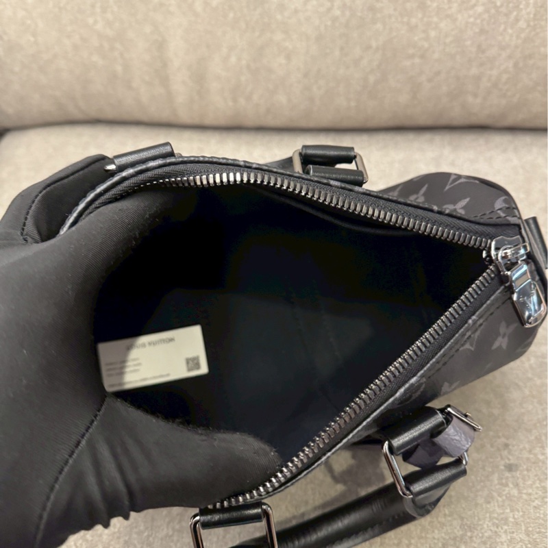 LV keepall25黑老花-7