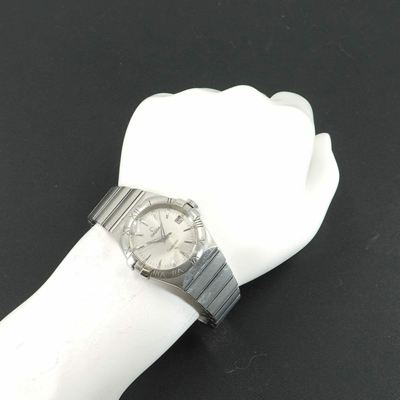 歐米茄星座系列 123 10 35 60 02 001 男士腕錶，附日期顯示，銀色石英機芯-3