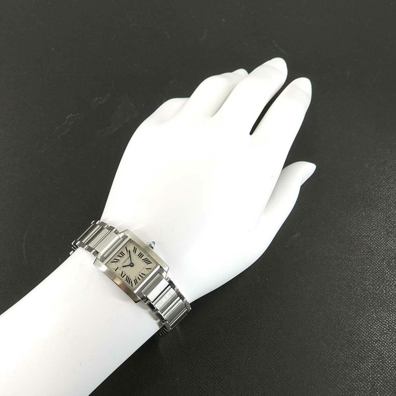 卡地亞 Tank Française SM W51008Q3 女士象牙石英腕錶-3