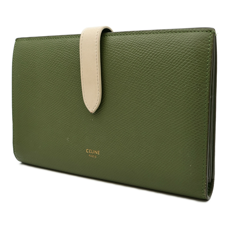 CELINE 牛皮皮革Large Strap Wallet金扣長錢包-2